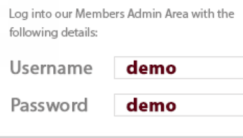 demo login